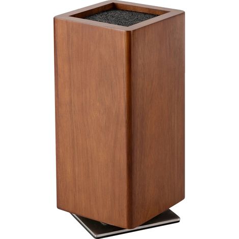 Bloque magnético para cuchillos, madera de acacia resistente, diseño giratorio de 360°, color marrón. (1/2)