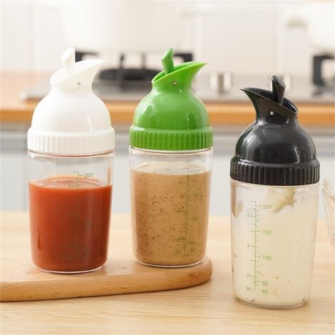 Bouteille À Condiments - Bouteille À Pression - Pour Ketchup Huile Vinaigrette Sauce Soja - 5.5 X 17 Cm - 150 G - Ps + Pp - 1 Pièce (1/5)
