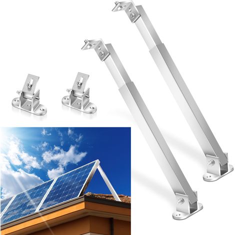 Randaco Supporto regolabile per pannelli solari Elevazione fotovoltaica Stazione elettrica da balcone per moduli solari Angolo di inclinazione 15°-30° 1 coppia