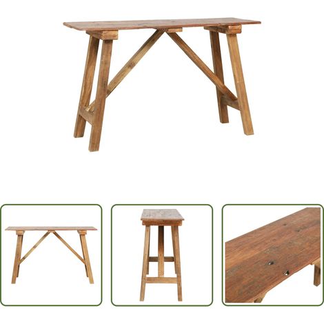 Altholz Konsolentisch - Konsolentisch 130x40x80 cm Altholz Massiv (1/5)