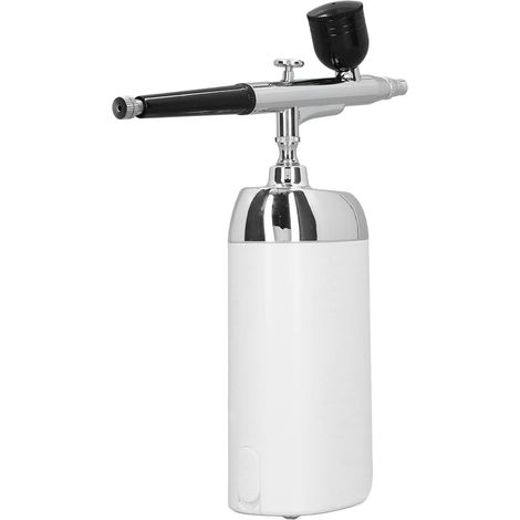 Kit aérographe sans fil rechargeable par USB, léger et portable, mini aérographe pour la décoration de gâteaux et la manucure (blanc). (1/5)