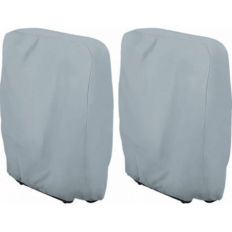 Schutzhülle für klappbaren Liegestuhl (grau), B 71 x H 110 cm, 2 Stück Garten-Liegestuhl-Abdeckung, staubdicht, wasserdicht, UV-Schutz, 210D Oxford Garden Relax-Abdeckung für Relax-Sessel (1/5)