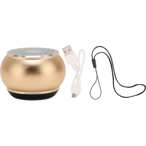 Enceinte Bluetooth portable avec radiateur de basses personnalisé, design élégant, étanchéité IP67, la mini-enceinte idéale pour la douche, la chambre, le vélo et la voiture. Couleur or. (1/5)