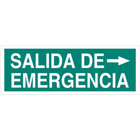 Señal luminiscente 400x100mm salida de emergencia izquierda en varios diseños.