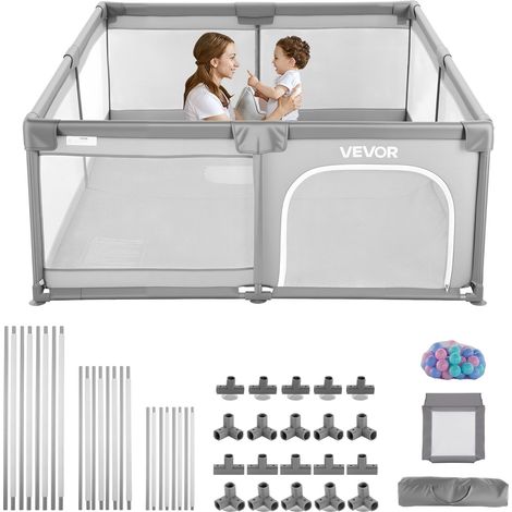 VEVOR Recinto per Bambini, 2000 x 1785 mm per Neonati, Recinto da Interno Esterno, Centro Attività di Sicurezza Senza Fessure con 50 Palline Oceaniche, Porta con Cerniera e Morbida Rete Traspirante (1/5)