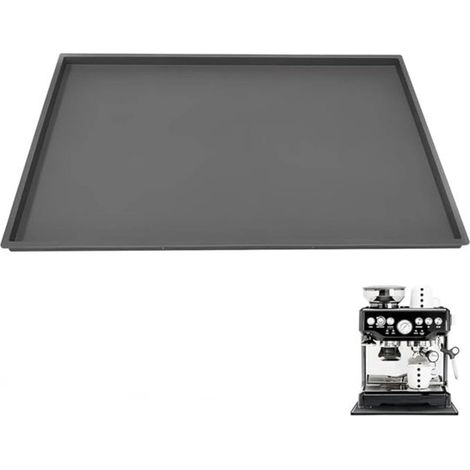Tapis en silicone 48 x 30 cm sous machine à café, antidérapant et résistant à la chaleur, accessoire barista pour plan de travail, gris (1/5)