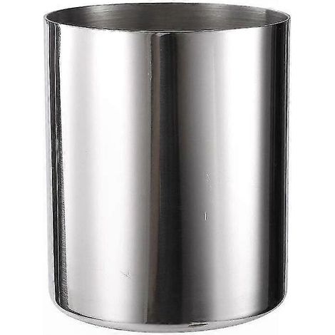 Runder silberner Stiftehalter für Stifte, Bleistifte und Make-up-Pinsel, 9,4 x 8,2 cm, elegante Aufbewahrungsschale für Büro und Zuhause (1/3)