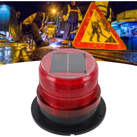 Lampe Solaire de Sécurité pour Jardin et Travaux avec Clignotant Rouge pour la Nuit -KZQ (1/5)