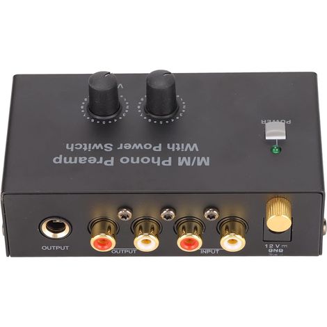Préampli Phono pour Platine Vinyle,Préamplificateur Phonographe avec Entrée ,Sortie et Fonctionnement à Faible Bruit,Préampli Phono pour Tourne-Disque avec Adaptateur 12V CC (1/5)
