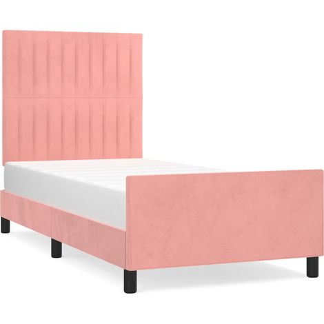 Maison Exclusive - Giroletto con Testiera Rosa 80x200 cm in Velluto