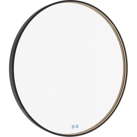 Nimco - Miroir avec éclairage LED, diamètre 90 cm, touches tactiles, noir ZPC 31003RVX-90 (1/5)
