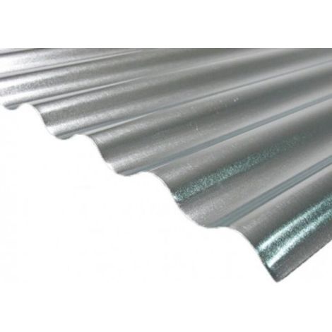 Plaque acier galvanisé petites ondes - Coloris - Gris, Largeur totale de la plaque - 90cm, Longueur totale de la plaque - 3m (1/3)