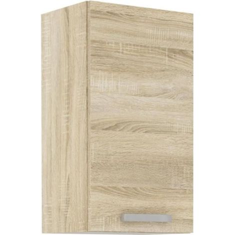 Les Tendances – Meuble haut de cuisine 1 porte battante – Décor chêne sonoma – Dimensions L 40 x P 31,6 x H 72 cm – Pour espaces réduits (1/5)