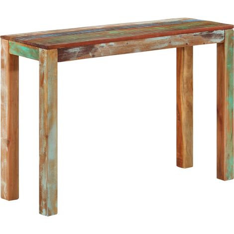vidaXL Mesa consola de madera maciza reciclada 110x35x76 cm (1/5)