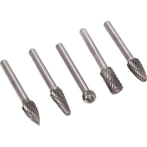 5 Stück 1/4 Zoll 6 mm Kopf Rotationsfräser Wolframstahl Schleiffeilen für Metall- und Holzbearbeitung (1/5)