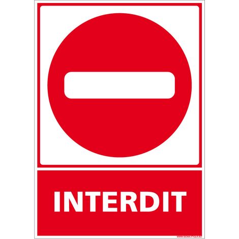 Autocollants de Signalisation Souple – Panneaux de Signalisation Autocollants – Plusieurs tailles au choix – Signalisation Française - Interdit - 210 x 300 mm