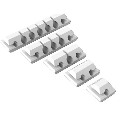 Set di fermacavi - Supporto per cavi - Organizzatore di cavi autoadesivo - Accessori per casa, ufficio, cabine, auto, comodino e scrivania - AquaForge (1/5)
