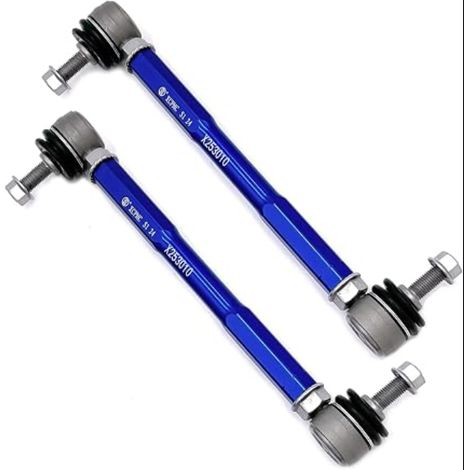 Stabiliser Bar 25-30 cm M10 Front Left and Right with 360° Swivel Ball Joint and Length Angle Adjustment in Aluminium for Vehicle Type in Blue (1/5)