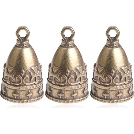 3 campanelle vintage in ottone, decorazioni natalizie, artigianato, gioielli fai da te, ottone patinato, decorazioni per matrimoni (1/5)
