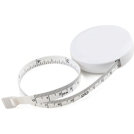 Nähmaßband, automatisch einziehbares, individuelles weiches Maßband für Körpernähen, Stoff, Schneider, Lederbekleidung, doppelseitiges Stofflineal, 60 Zoll/150 cm, Weiß (2 Stück) (1/5)