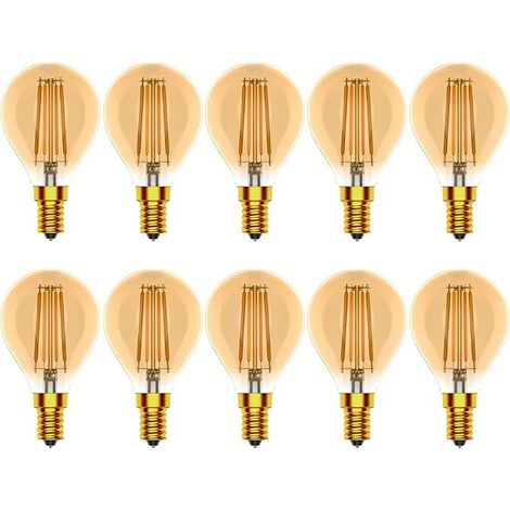 E14 G45 LED Bulb Filament, Warm White, Glass Lamp