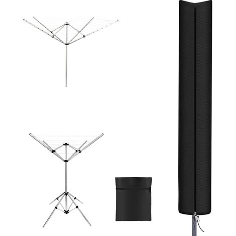 Housse Parasol, 210D Oxford Housse Sechoir Parapluie Exterieur avec Fermeture Eclair et Cordon, 165×15 cm Coupe-Vent Housse Anti-UV Imperméable pour Linge (1/5)