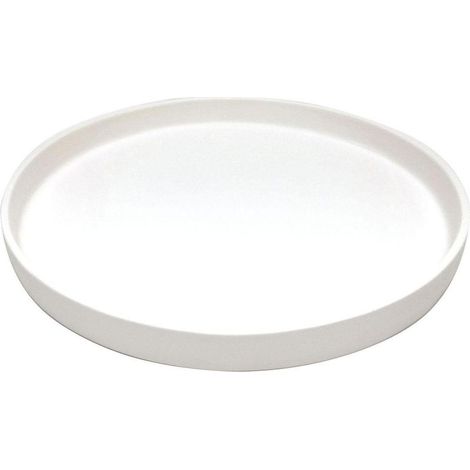 Plateau de pot de fleurs en céramique blanc de 21 cm de diamètre extérieur adapté aux bacs à fleurs intérieurs et extérieurs, 1 pièce (1/5)