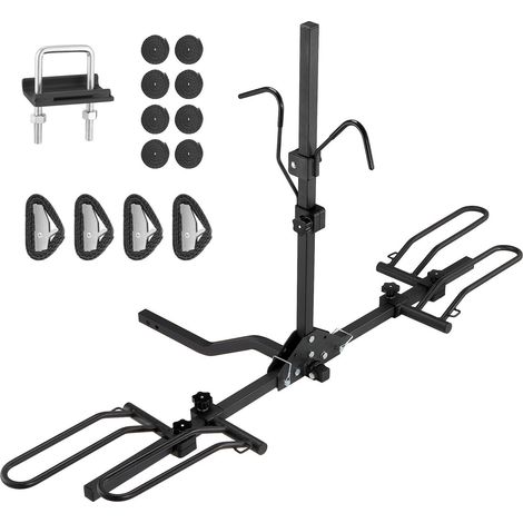 Porte-vélos sur attelage, plateforme pour 2 vélos, capacité maximale de 36 kg (80 lb), compatible avec les attelages de 32 à 50 mm (1,25 à 2 pouces), inclinable et pliable, pour voitures, SUV, camions (1/5)