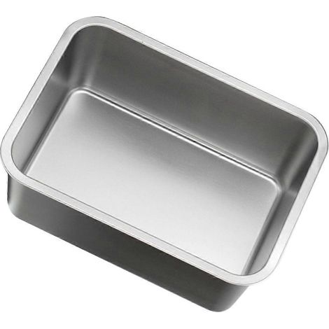 Assiette de service en acier inoxydable argenté, compatible avec les aliments, 1 pièce. (1/5)