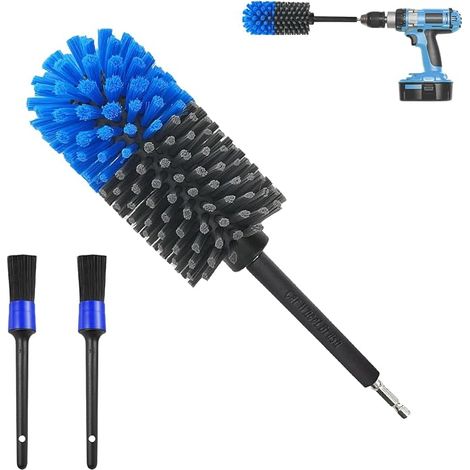 Car Rim Brush, Screwdriver Brush, Rotary Cleaning Brush with Brushes