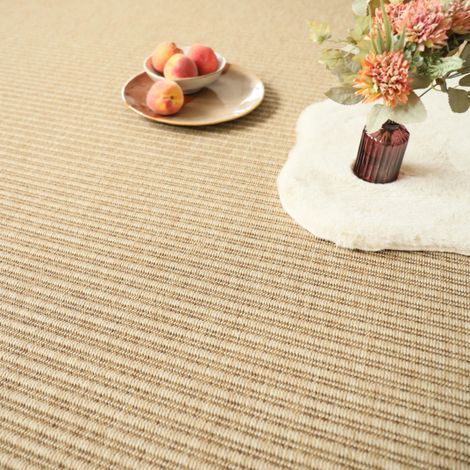 Moquette Tissé plat - Bali - Naturel - Rouleau de 4m x 5m (1/4)