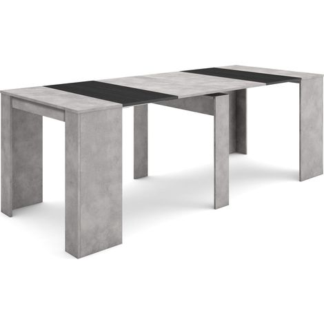 Table Console Extensible Console Meuble 220 pour 10 Personnes Table à Manger Style Moderne Ciment (1/5)