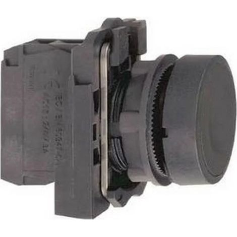 Harmony bouton-poussoir noir Ø22 - à impulsion affleurant - 1O+1F - XB5AA25