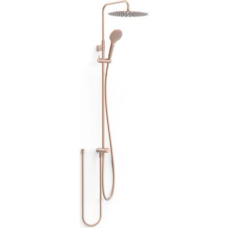 TRES 19063502OPM COMPLDUCHA Conjunto De Ducha Adaptable A Cualquier Grifo Oro Rosa Mate - ref: 19063502OPM