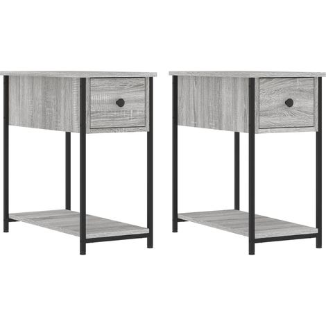 Maison Exclusive - Nachttische 2 Stk. Grau Sonoma 30x60x60 cm Hol