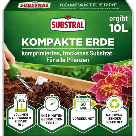 Tierra para macetas Substral Kompakt 10 litros nutritiva expandible