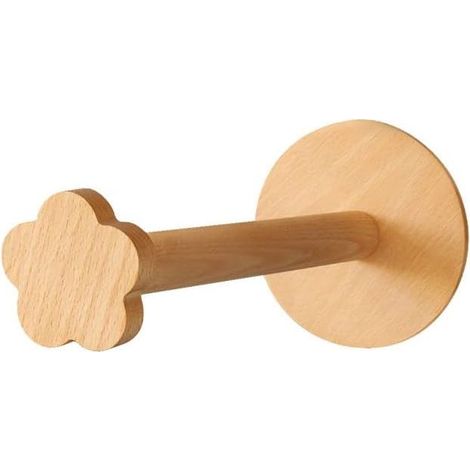 Porte Sopalin en Bois,Porte Rouleau Essuie Tout sans Percage,Porte-Papier en Rouleau rétro Mural,Support Sopalin Mural pour la Maison,Le Bureau,Salon-Flower (1/5)