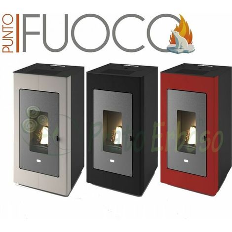 Luisa Hydro - Termostufa a pellet da 13 Kw nero goffrato