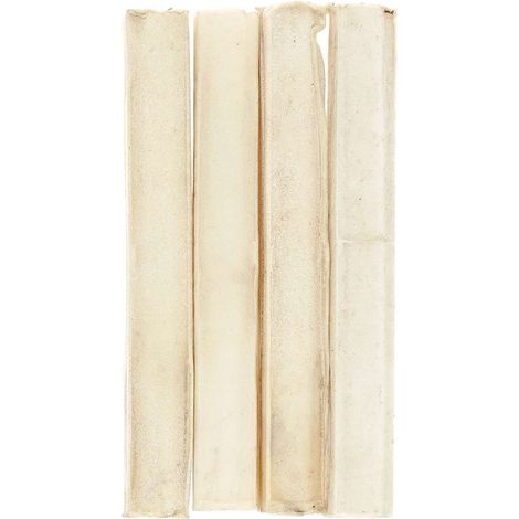 Croquettes en cuir de vachette naturel blanc pour chiens longueur 12 cm
