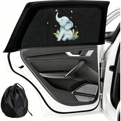 2 Pièces Pare Soleil Voiture Bébé et Animaux Chaussette Voiture Soleil Solaire UV Anti Moustiquaire Pare-soleils Auto Cache Vitre Compatible 98% Véhicules (1/5)