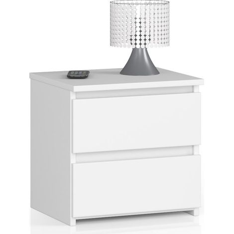 Comodino AKORD CL2 Bianca 40 cm 2 cassetti 40x35x40 cm (1/5)