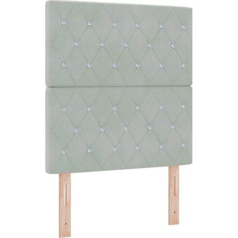 Maison Exclusive - Cabecero LED con tiras LED Manual Gris Claro 8