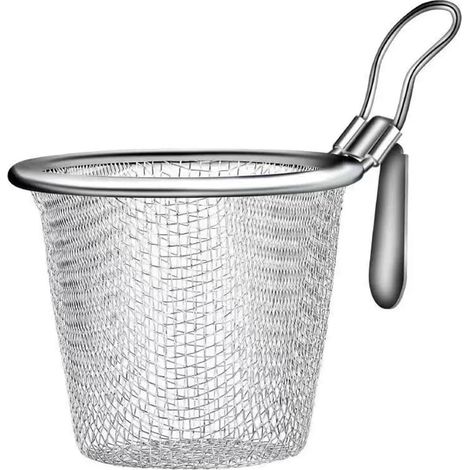 pezzi Cestelli scolapasta in acciaio inox per cucina, cestelli scolapasta per friggere, cestelli scolapasta per pentole, per servire noodles, resistenti, L (1/5)