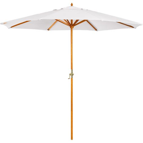 SKLUM Sonnenschirm Ø290 cm aus Stoff und Holz Cretas Gardenia Weiß                                  