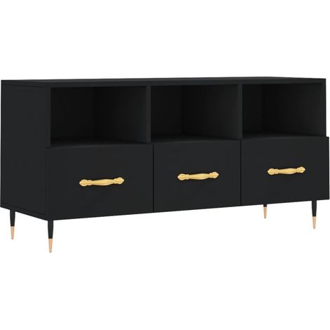 Maison Exclusive - TV-Schrank Schwarz 102x36x50 cm Holzwerkstoff