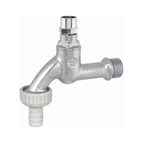 Schlösser Armaturen AUSLAUFVENTIL MIT SCHLAUCHVER. STECKSCHL.-OT, 1", MATT CHROM
