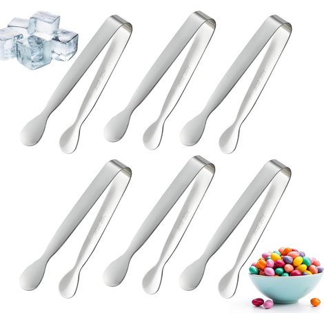 Set mit 6 Mini-Küchenzangen, 10,8 cm, Edelstahl, zum Servieren von Speisen, robust und langlebig.