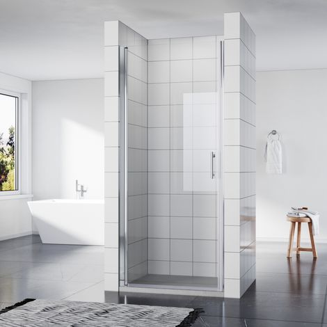 SONNI Duschtür Nischendrehtür Nano dusche Duschtrennwand Beschichtung Nischentür Schwingtür 86 x 195 cm ESG Glas Dusche Glastür Dusche Pendeltür (1/5)
