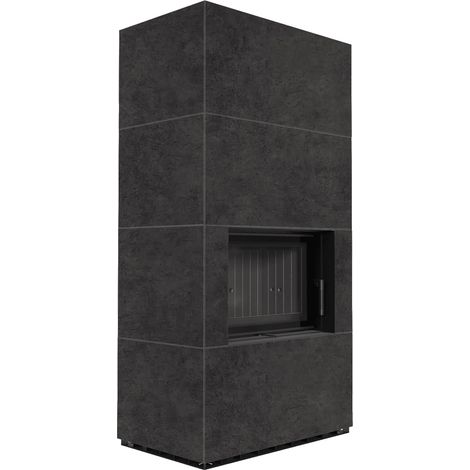 Kaminbausatz KRATKI FLOKI BOX 8 kW Ø 160 Quarzsinter FOKOS GRAFITE schwarz Verkleidung (1/5)