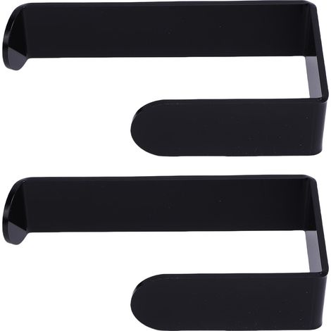 [Accroches de Rideau Autocollantes] Akryl Noir - Lot de 2 - Installation Rapide, Contient Tout (16.5 x 8 cm) (1/5)